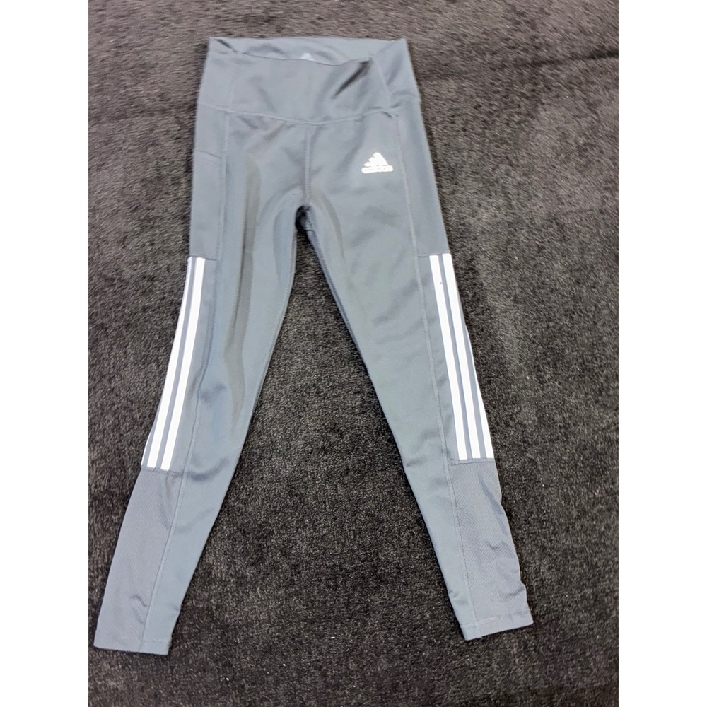 Adidas Primegreen Aeroready Gray 3-Stripe Athletic Leggings Womens Size S Small